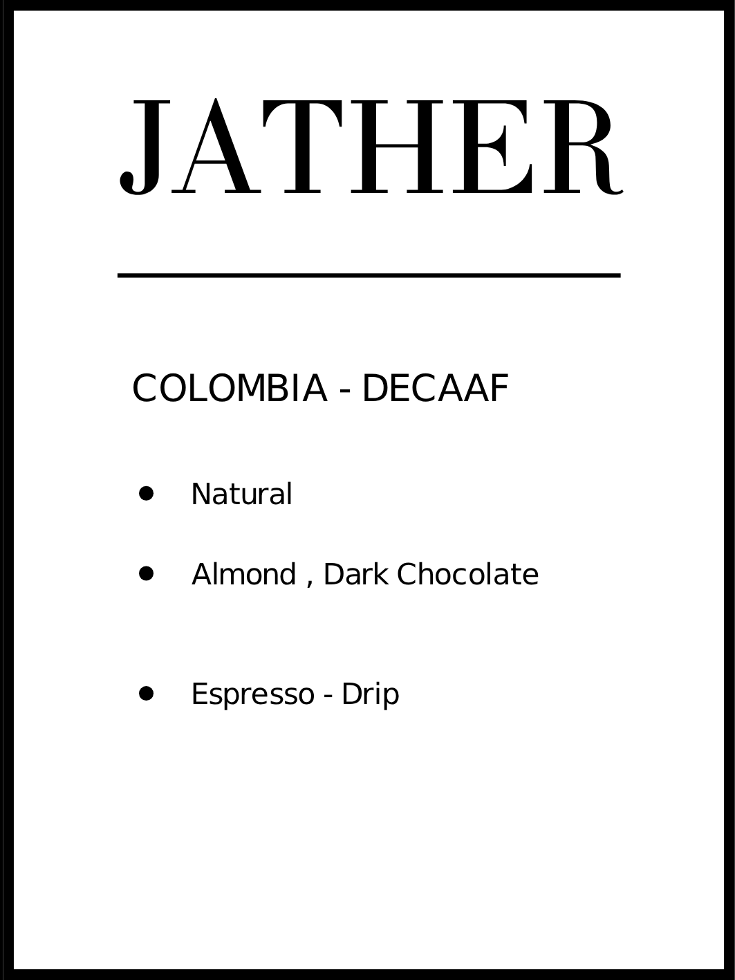 DECAAF - COLOMBIA 250g